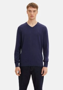 Tom Tailor Basic V Neck- Trui - Rhapsody Blue Melange