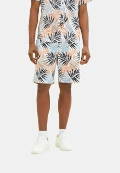 Tom Tailor Gemusterte- Shorts - Orange Colorful Leaf Design