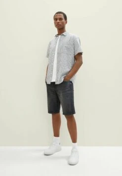 Tom Tailor Josh - Jeansshort - Used Dark Stone Grey Denim -Syntia Delaney 05d0b702cee94899a207a499eb659750