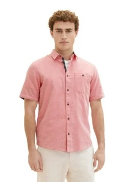 Tom Tailor Kurzarm Mit Brusttasche - Overhemd - Red Herringbone Structure -Syntia Delaney 07e47f3457db4711b5d9227518fe5044