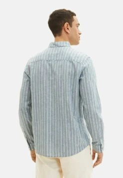 Tom Tailor Gemustertes- Overhemd - Bluish Green Off White Stripe -Syntia Delaney 0ba81919ff7148f3accb2d878b61978c