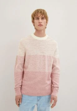 Tom Tailor Mit Struktur  - Trui - Off White Rose Block Stripe