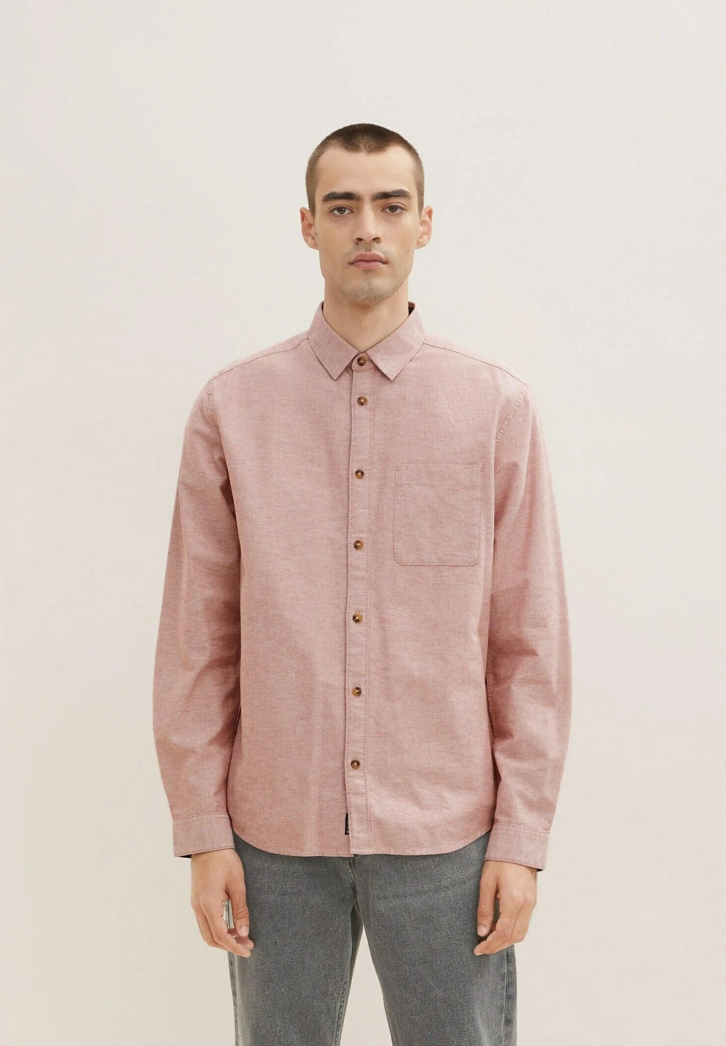 Tom Tailor Oxford- Overhemd - Chili Oil Red Chambray 3 Tom Tailor Oxford- Overhemd - Chili Oil Red Chambray