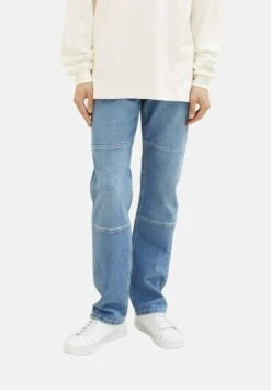 TOM TAILOR Denim Straight Leg Jeans - Used Light Stone Blue Denim