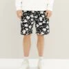TOM TAILOR Denim Bedruckte - Trainingsbroek - Black White Wildflower Print