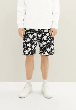 TOM TAILOR Denim Bedruckte - Trainingsbroek - Black White Wildflower Print