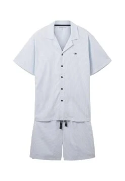Tom Tailor Gestreifter Kurz Set - Pyjama - Blue Light Stripe 14 Tom Tailor Gestreifter Kurz Set - Pyjama - Blue Light Stripe -Syntia Delaney 165568389ec7413a86dea99aa6ffd5bb