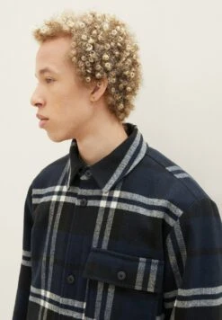 TOM TAILOR Denim Mit Karomuster - Lichte Jas - Black Navy White Check -Syntia Delaney 167ce8739f7242ad8477dd8a742d35d1