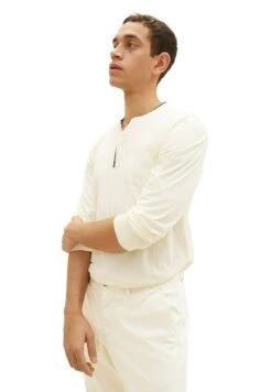 Tom Tailor Serafino With Chestpocket - Longsleeve - Vintage Beige -Syntia Delaney 1b10dd12e49e4067abca4f72c1725290