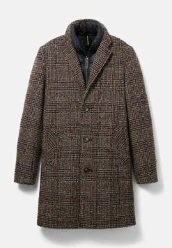 Tom Tailor Mantel - Blue Brown Boucle Wool Check -Syntia Delaney 1ba8e0705dae40d3a1584859a5b84848