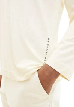 Tom Tailor Serafino With Chestpocket - Longsleeve - Vintage Beige -Syntia Delaney 212d5078d5ac45b6a479006e9665b80e