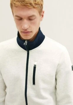 Tom Tailor Mit Stehkragen - Sweater Met Rits - Vintage Beige Melange -Syntia Delaney 25d7182d5c304bb3a91af4c2b297fd36