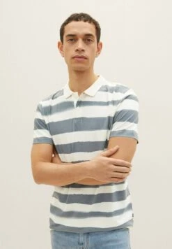 Tom Tailor Gestreiftes - Poloshirt - Water Navy Stripes Beige Base -Syntia Delaney 27f1e9525c744597a4d3d831bbe2bbc7
