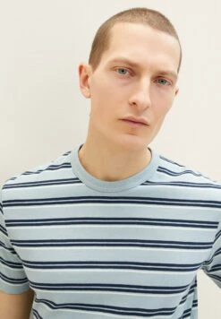 Tom Tailor Gestreiftes - T-Shirt Print - Ice Blue Multicolor Stripe -Syntia Delaney 2d52b63aa83d43719581241e23788e39