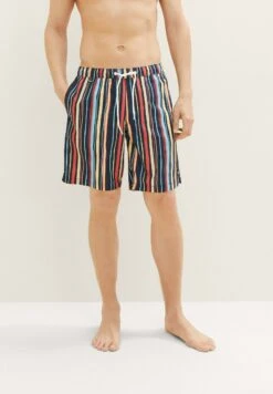 Tom Tailor Gemusterte - Zwemshorts - Navy Multicolor Stripe