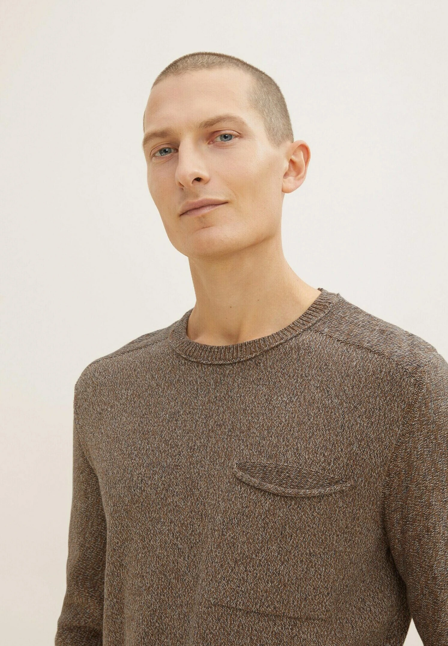 Tom Tailor Trui - Brown Melange Structure 6 Tom Tailor Trui - Brown Melange Structure - Afbeelding 4