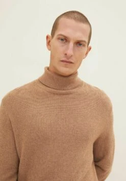 Tom Tailor Strukturierter Rollkragen - Trui - Havana Brown Melange -Syntia Delaney 353cacccaf4d4b349a104e1449c38a95