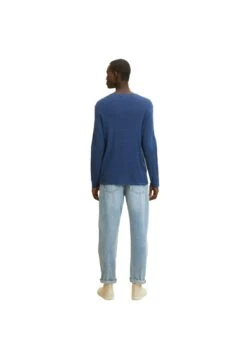 TOM TAILOR Denim Zigzag Structured Crewneck - Trui - Dark Duck Blue -Syntia Delaney 38343c7728ed4ccd9fc85a5c09bdd954