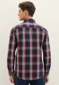 Tom Tailor Karriertes- Overhemd - Navy Red Check -Syntia Delaney 39688cc72cf542109a0eefac1426c4ff
