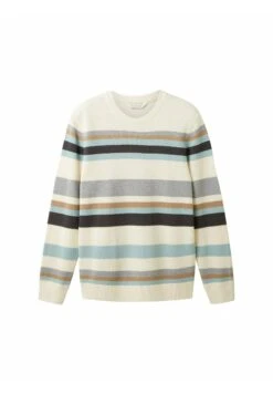 Tom Tailor Gestreifter - Trui - White Knitted Multi Stripe -Syntia Delaney 39862c464f1044a1856b970023916487