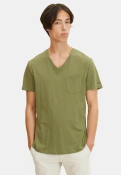 TOM TAILOR Denim Brusttascheâ - T-Shirt Basic - Felt Green