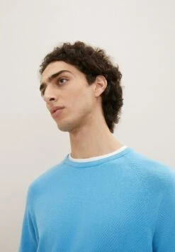 TOM TAILOR Denim Basic- Trui - Rainy Sky Blue -Syntia Delaney 425434cf58e94f73a559270649cba2c8