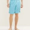 Tom Tailor Gemusterte - Zwemshorts - Rainy Sky Blue Palm Design -Syntia Delaney 4448429b67634a7db23c2530bc8f8422