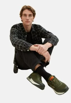 Tom Tailor Sneakers Laag - Khaki Black Orange