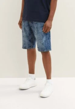 Tom Tailor Gemusterte Morris - Jeansshort - Dark Banana Leaf Lazer Denim -Syntia Delaney 4639bde1df834615ab4f2409f356b55e