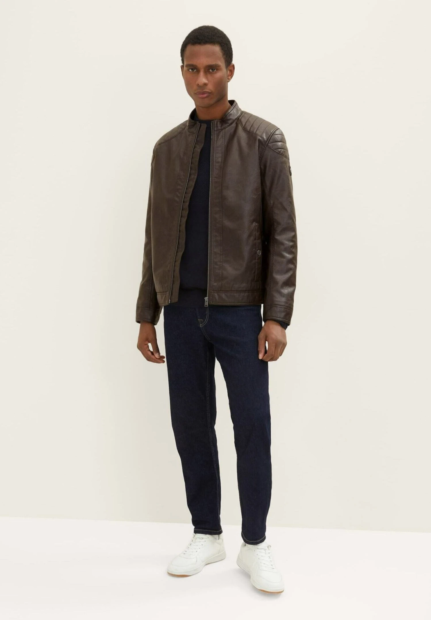 Tom Tailor Imitatieleren Jas - Espresso Brown Fake Leather 4 Tom Tailor Imitatieleren Jas - Espresso Brown Fake Leather - Afbeelding 2