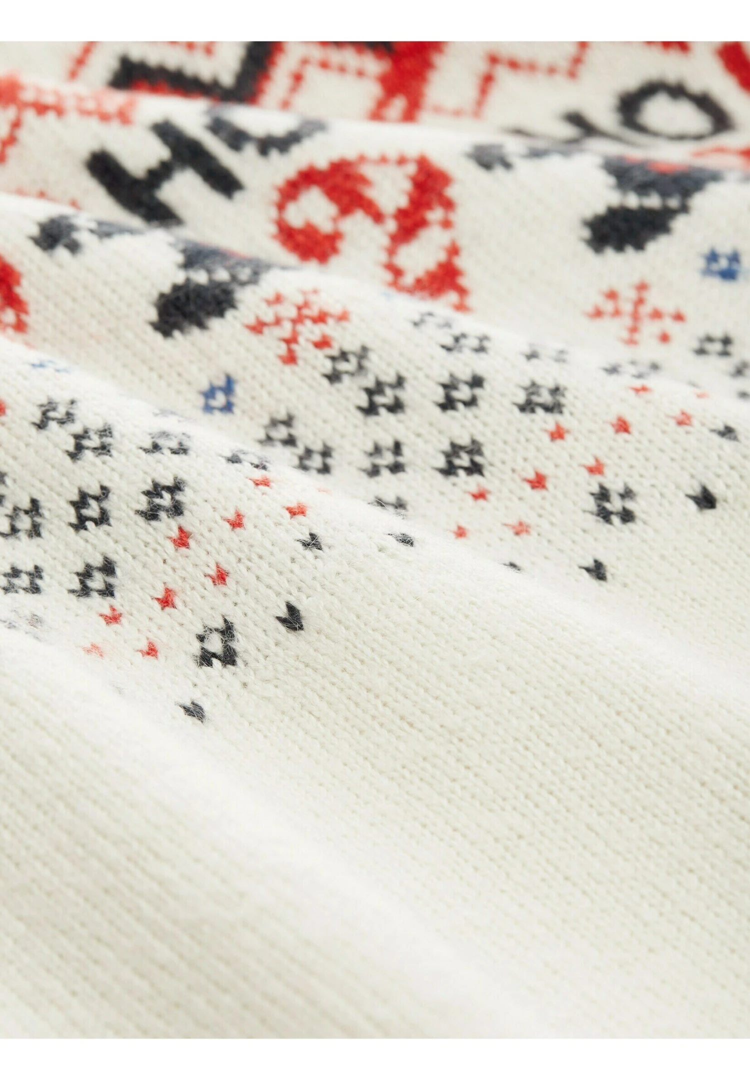 Tom Tailor Trui - White Navy Placed Jacquard 4 Tom Tailor Trui - White Navy Placed Jacquard - Afbeelding 2