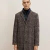 Tom Tailor Mantel - Blue Brown Boucle Wool Check -Syntia Delaney 4fbec22863a04f169b40065441887342