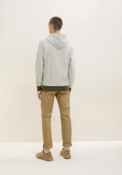 Tom Tailor Mit Kängurutasche - Hoodie - Forest Green White Finestripe -Syntia Delaney 503a022c05394f26b27b511bbda49a80