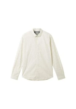 Tom Tailor Mit Allover-Print  - Overhemd - Beige Minimal Wording Design -Syntia Delaney 53cc41e788904f529c30cf16bf9ba5de