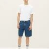 TOM TAILOR Denim Jeansshort - Clean Mid Stone Blue Denim -Syntia Delaney 54bb8cb598de422c87eefa0edcbec928
