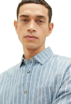 Tom Tailor Gemustertes- Overhemd - Blue Off White Navy Stripe -Syntia Delaney 55c629f4da024091a7d1387eee984c8d