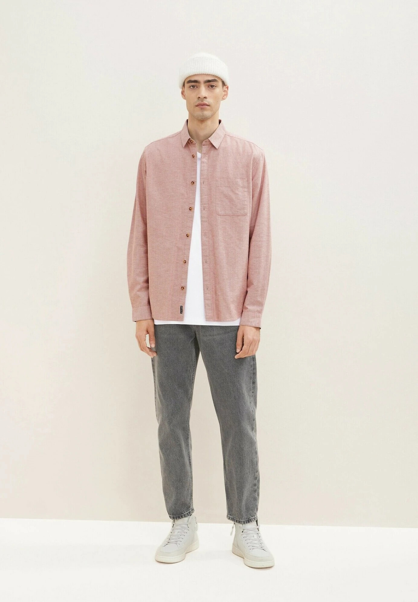 Tom Tailor Oxford- Overhemd - Chili Oil Red Chambray 4 Tom Tailor Oxford- Overhemd - Chili Oil Red Chambray - Afbeelding 2