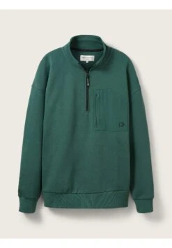 TOM TAILOR Denim Mit Troyer Krag - Sweater - Explorer Green -Syntia Delaney 5d541588887843a59deccf3489420c1d