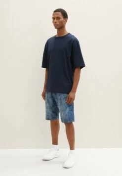 Tom Tailor Gemusterte Morris - Jeansshort - Dark Banana Leaf Lazer Denim -Syntia Delaney 61343044efca4de79b70d2bd11801da7