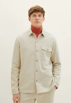 Tom Tailor Mit Aufgesetzter Brusttasch - Lichte Jas - Beige Pique Melange