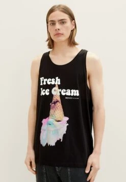 TOM TAILOR Denim Mit Print - Top - Black