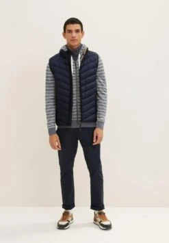 Tom Tailor Mit Kapuze - Sweater Met Rits - Bluegrey Twotone White Stripe -Syntia Delaney 662fce2f64e84aec9ed9d14d2af6093c