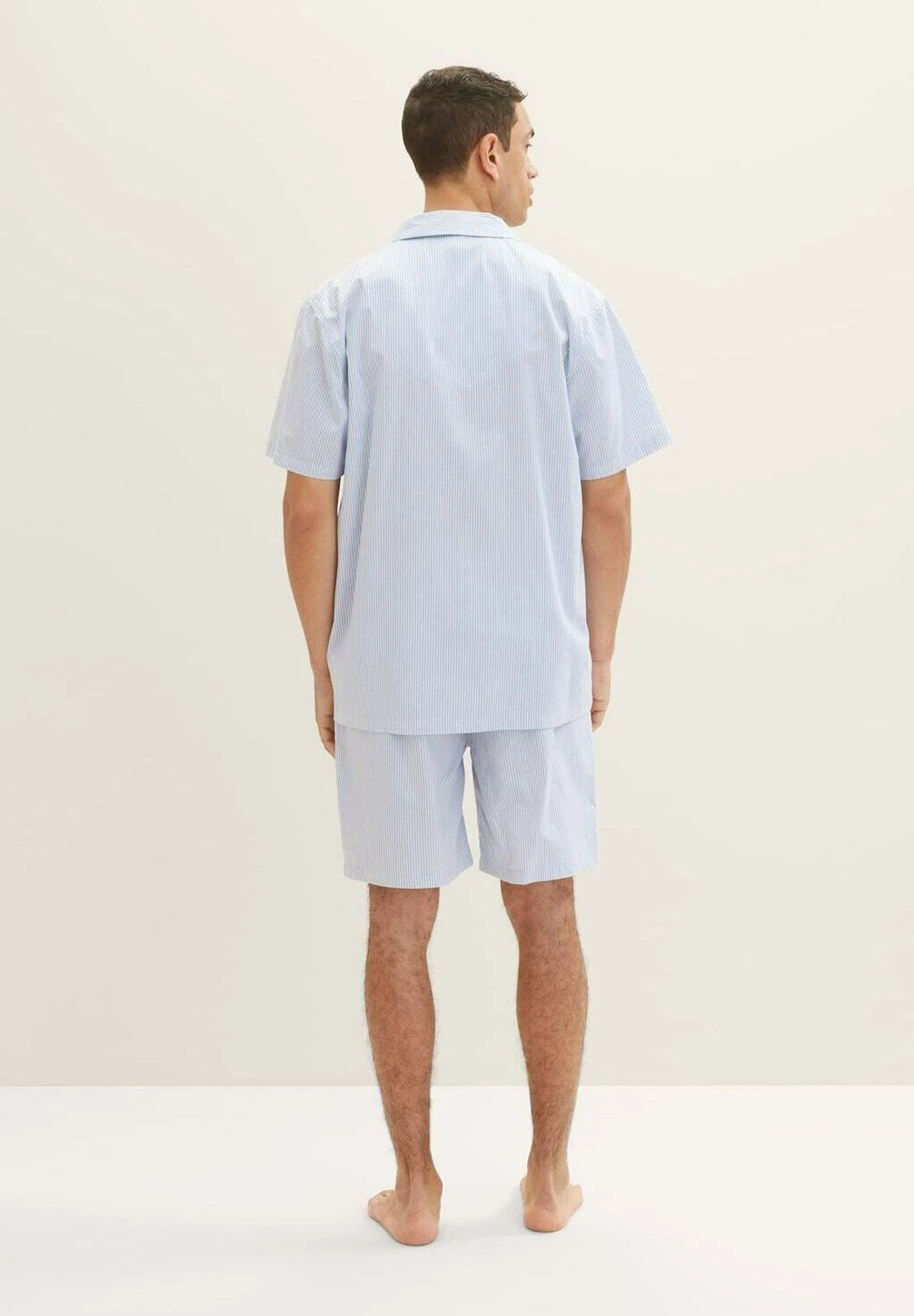 Tom Tailor Gestreifter Kurz Set - Pyjama - Blue Light Stripe 5 Tom Tailor Gestreifter Kurz Set - Pyjama - Blue Light Stripe - Afbeelding 3