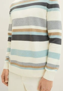 Tom Tailor Gestreifter - Trui - White Knitted Multi Stripe -Syntia Delaney 66fa4c36804b4105a05c6eb44029efef