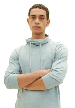 Tom Tailor Langarm Mit Snood - Sweater - Icy Blue Vintage Beige Inject -Syntia Delaney 67cc9f51d39e4d4e9243a13dd6cd29e2