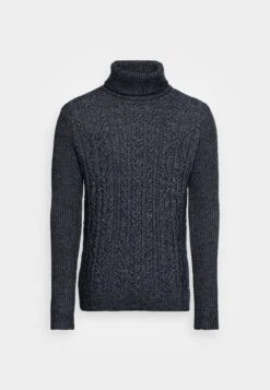Tom Tailor Cosy Cable Turtle Neck - Trui - Navy Melange