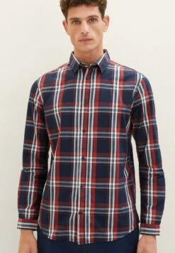Tom Tailor Karriertes- Overhemd - Navy Red Check