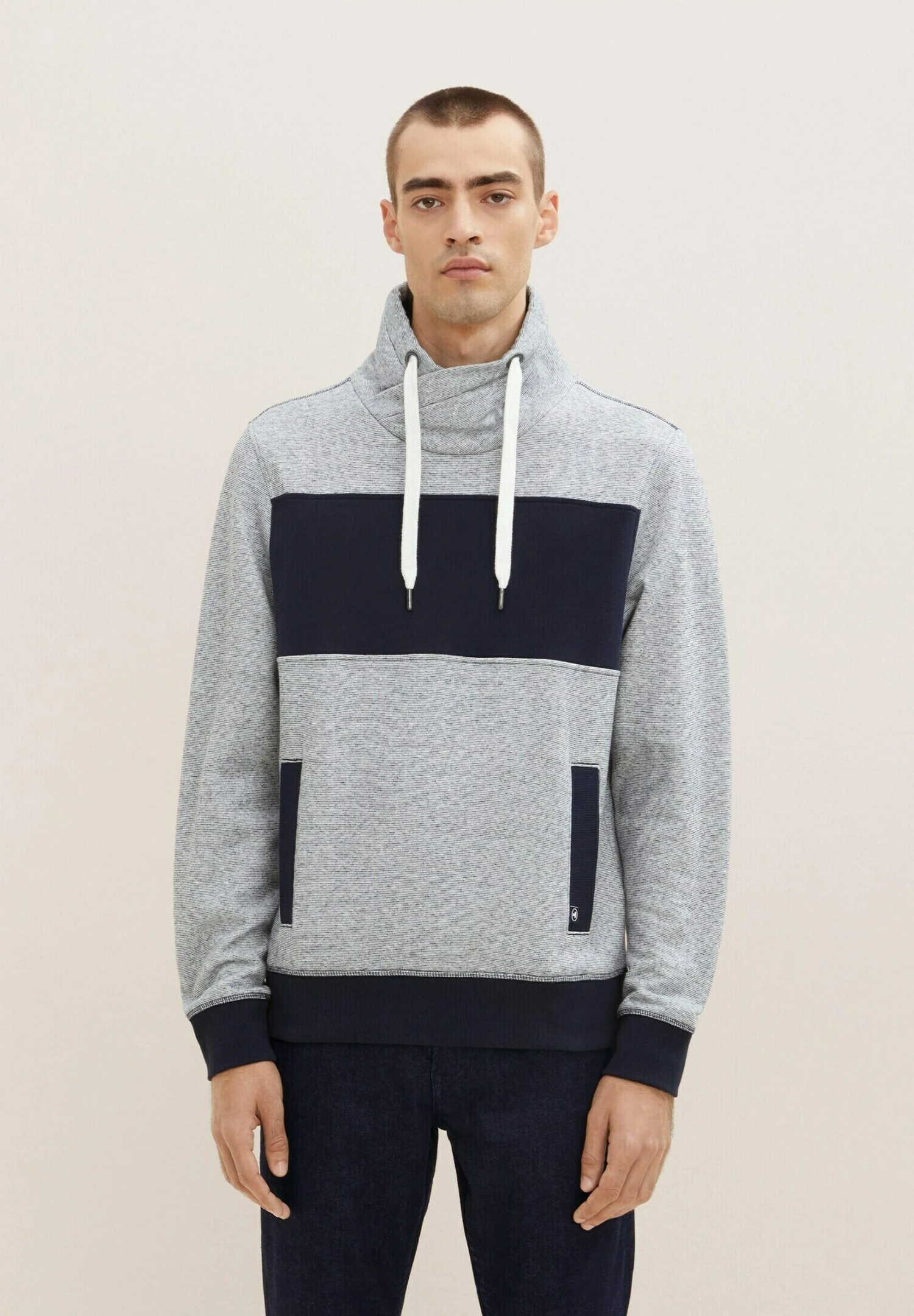 Tom Tailor Mit Colour-Blocking - Sweater - Navy Base Yarn Dye Stripe 3 Tom Tailor Mit Colour-Blocking - Sweater - Navy Base Yarn Dye Stripe