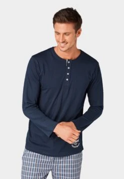 Tom Tailor Pijama - Pyjamashirt - Blue-Dark-Solide