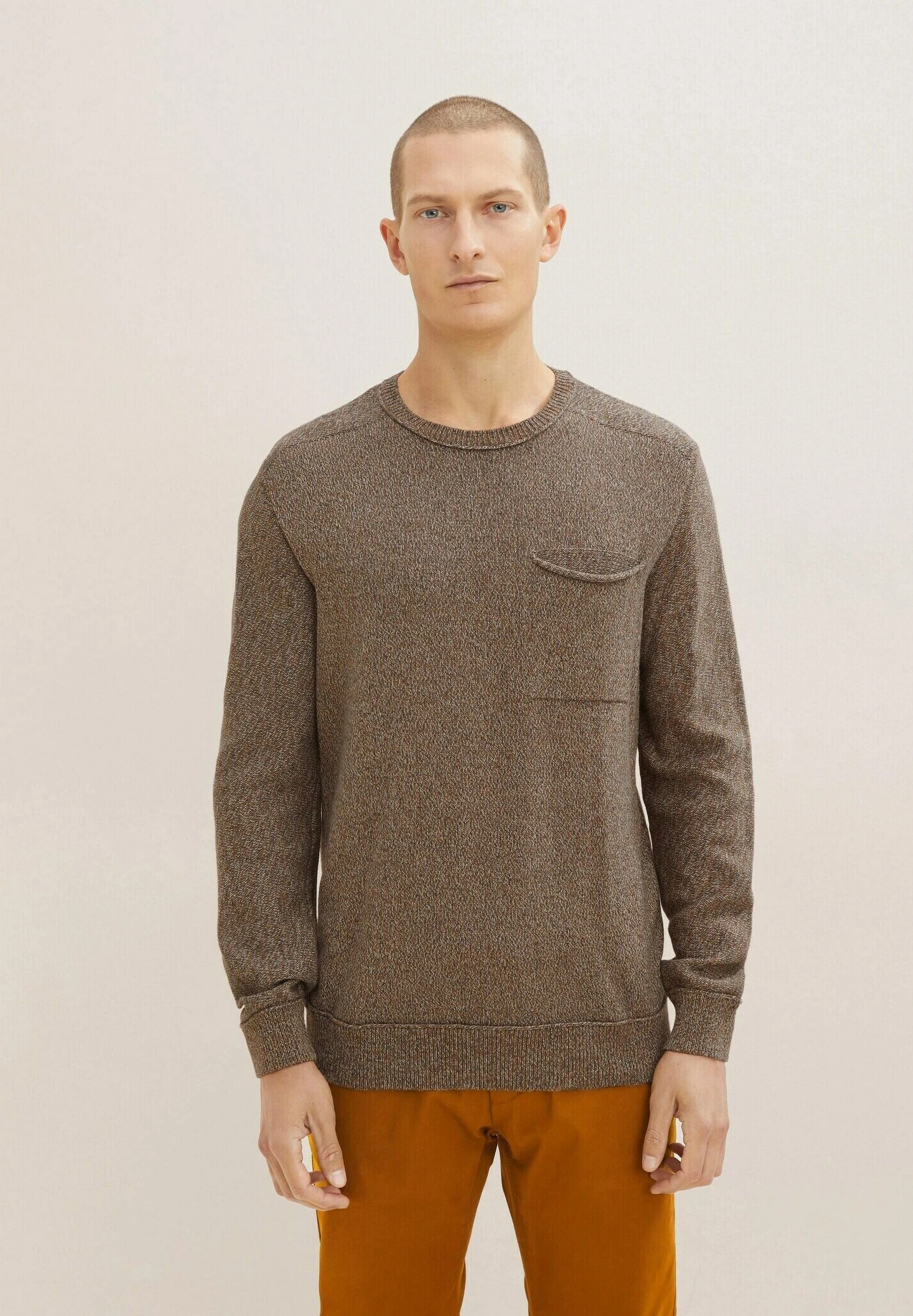 Tom Tailor Trui - Brown Melange Structure 3 Tom Tailor Trui - Brown Melange Structure